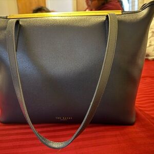 Ted Baker Navy Blue Tote Bag with Gold Accent